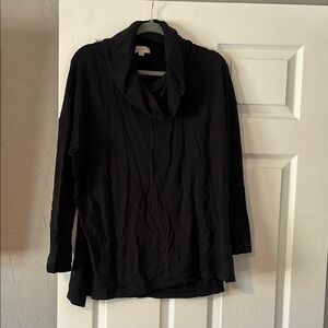LOFT Black Cowl Neck Top